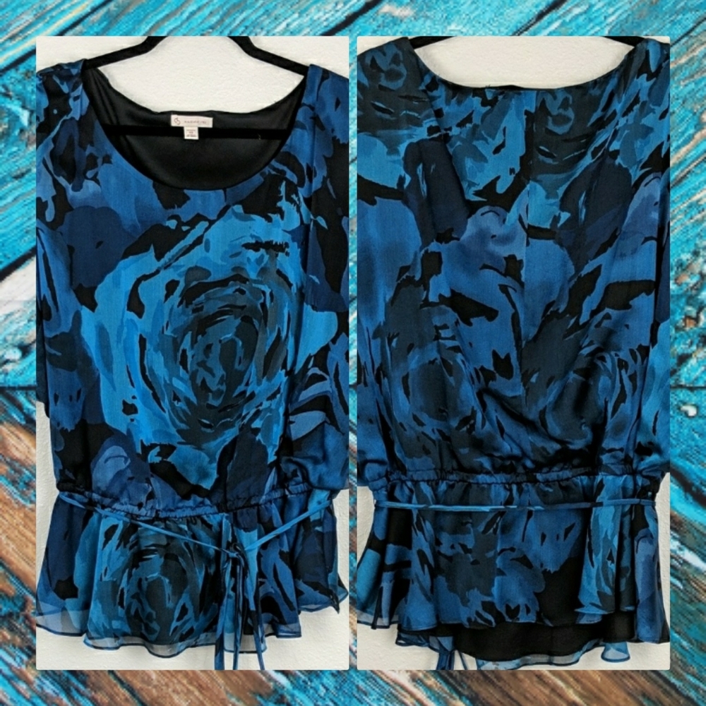 Db Established 1962 Blue Floral Blouse, Size 22